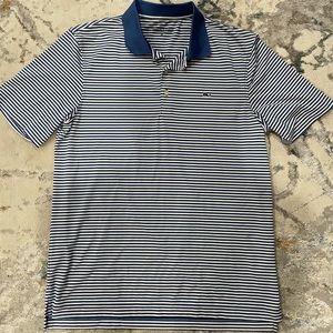 Vineyard Vine Stripped Blue Polo